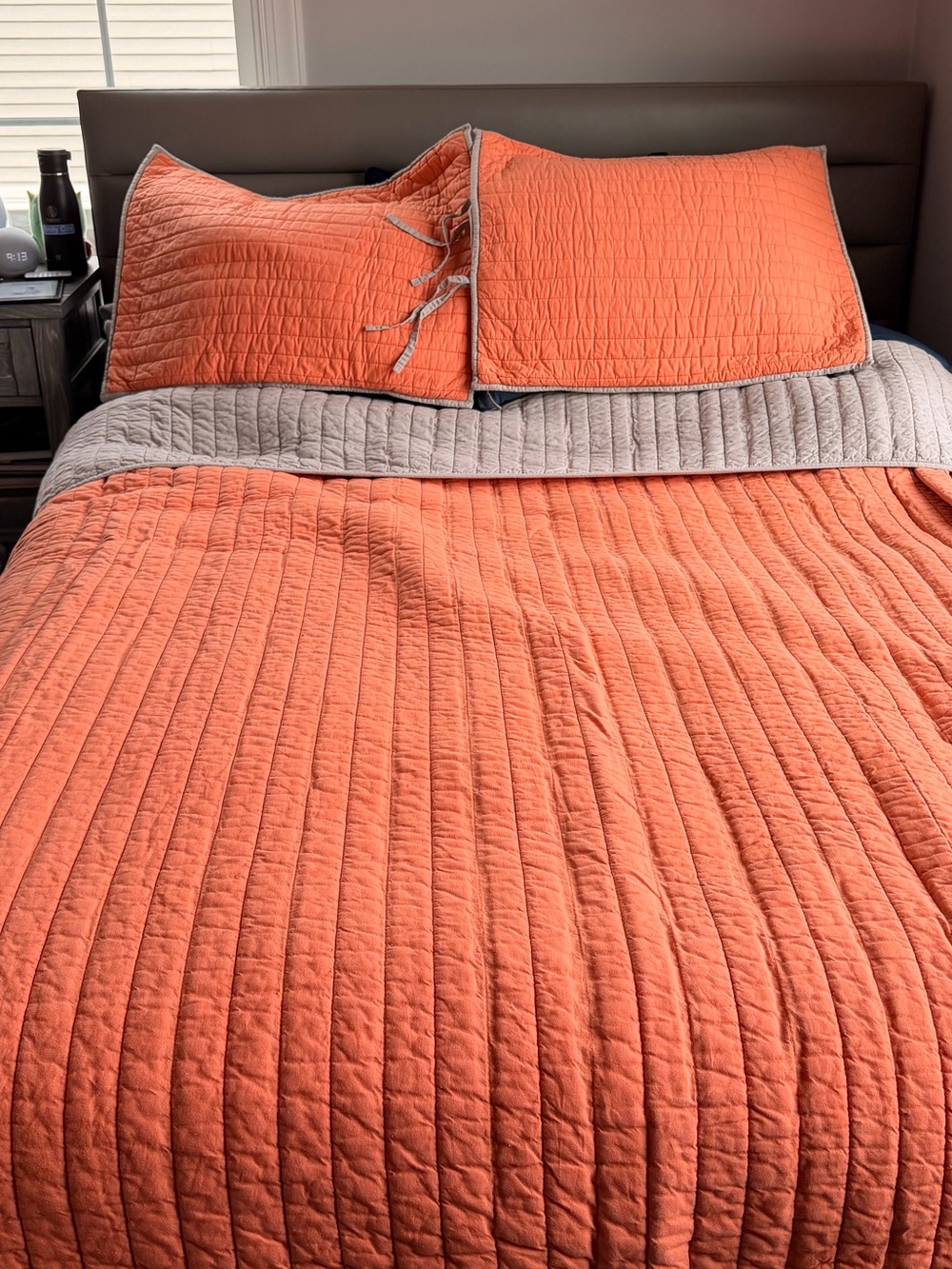 baby & child by Restoration Hardware Queen Orange and Grey Quilt with 2 shams